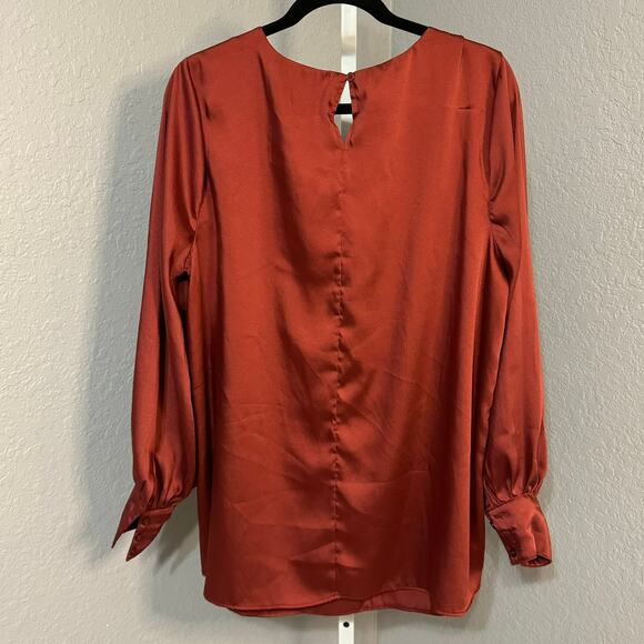 Lane Bryant Wine Colored Scoop Neck Long Sleeve Blouse Size 14 NWT - Picture 2 of 13